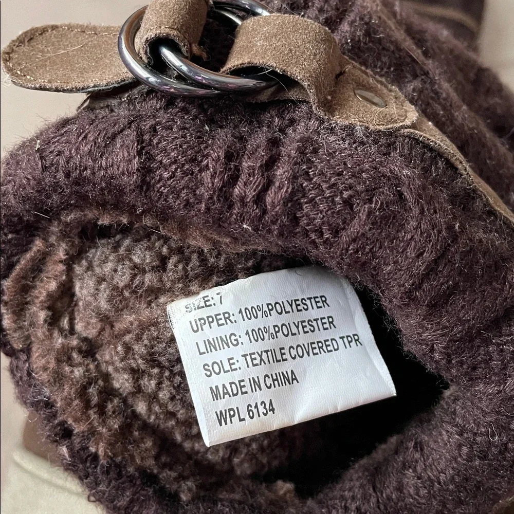 NWOT MUK LUKS Brown Winter Knit Boots.  Size 7 - Picture 6 of 7